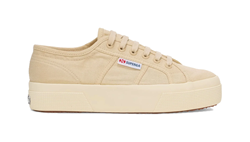 SUPERGA PLATFORM LINEN BEIGE LT F OFF WHITE